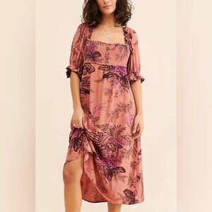 Anthropologie Puff-Sleeve Midi Dress